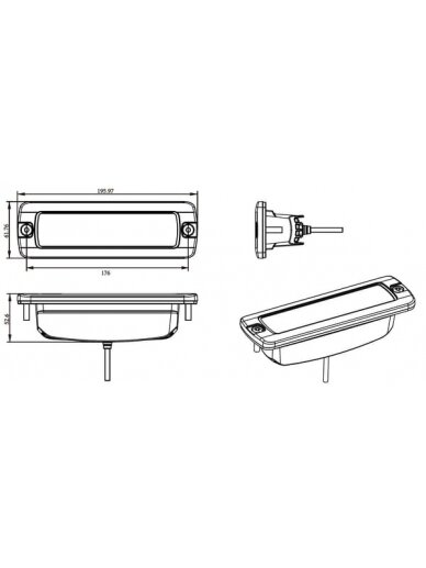 Darbo žibintas netiesioginė LED, 30W, 2880lm, stačiakampė, 12/24V, balta, 157x49,7x60mm Deutsch kištukas, Flood, 6LED's 7 Darbo žibintas netiesioginė LED, 30W, 2880lm, stačiakampė, 12/24V, balta, 157x49,7x60mm Deutsch kištukas, Flood, 6LED's 7