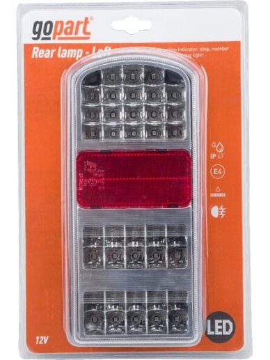 Daugiafunkcinė lemputė LH LED, stačiakampė, 12V, 235x105x53mm, 5 kontaktų bajonetas, gopart Daugiafunkcinė lemputė LH LED, stačiakampė, 12V, 235x105x53mm, 5 kontaktų bajonetas, gopart