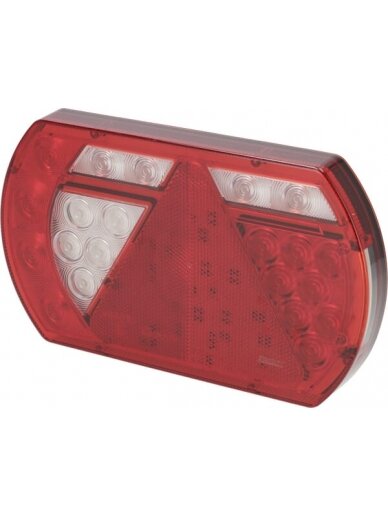 Daugiafunkcinis galinis LED žibintas, 12V, 236x140x24,3 mm, 5 kontaktų bajonetas, Kramp