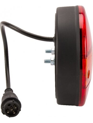 Daugiafunkcinis galinis LED žibintas, apvalus, 12 V (integruota varža), Ø 142 mm, 5 kontaktų, Kramp 1 Daugiafunkcinis galinis LED žibintas, apvalus, 12 V (integruota varža), Ø 142 mm, 5 kontaktų, Kramp 1