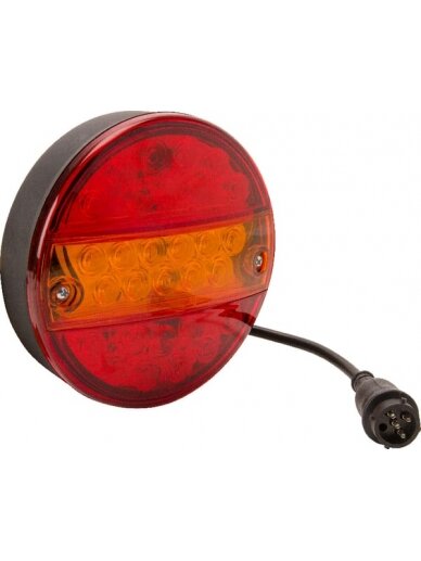 Daugiafunkcinis galinis LED žibintas, apvalus, 12 V (integruota varža), Ø 142 mm, 5 kontaktų, Kramp Daugiafunkcinis galinis LED žibintas, apvalus, 12 V (integruota varža), Ø 142 mm, 5 kontaktų, Kramp