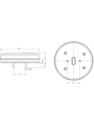 Daugiafunkcinis galinis LED žibintas, apvalus, 12 V (integruota varža), Ø 142 mm, Kramp 5 Daugiafunkcinis galinis LED žibintas, apvalus, 12 V (integruota varža), Ø 142 mm, Kramp 5