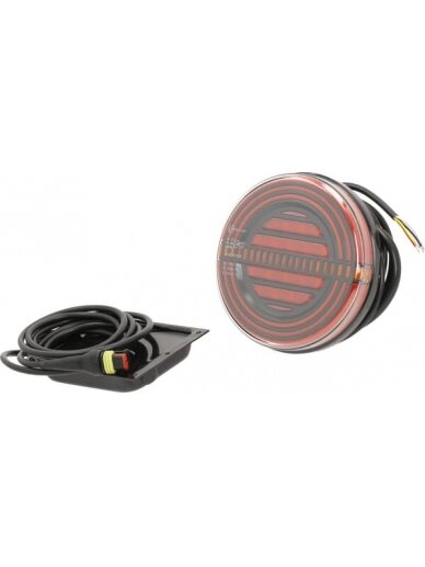 Daugiafunkcinis galinis LED žibintas, apvalus, 12 V (integruota varža), Ø 142 mm, Kramp