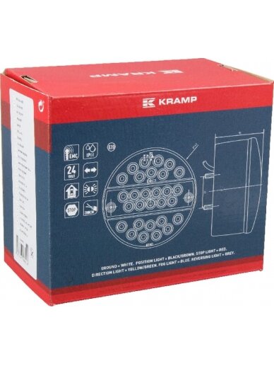 Daugiafunkcinis galinis LED žibintas, apvalus, 24 V, Ø 142 mm, Kramp 2