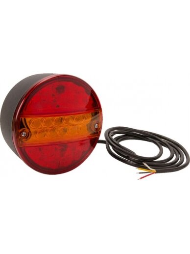 Daugiafunkcinis galinis LED žibintas, apvalus, 24 V, Ø 142 mm, Kramp Daugiafunkcinis galinis LED žibintas, apvalus, 24 V, Ø 142 mm, Kramp
