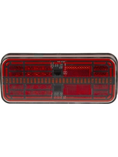 Daugiafunkcinis galinis LED žibintas, stačiakampis, 12-24 V, 200,5x85,3x28,9 mm, Kramp 3 Daugiafunkcinis galinis LED žibintas, stačiakampis, 12-24 V, 200,5x85,3x28,9 mm, Kramp 3