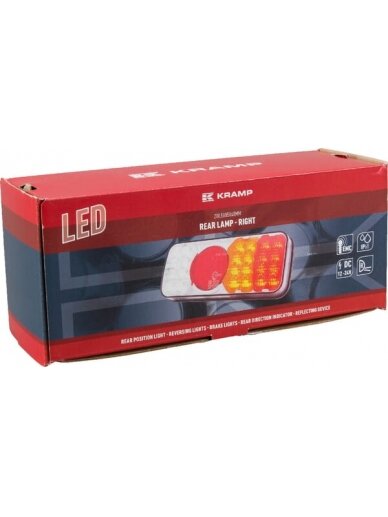 Daugiafunkcinis galinis LED žibintas, stačiakampis, 12-24 V, 200,5x85x40 mm, Kramp 3 Daugiafunkcinis galinis LED žibintas, stačiakampis, 12-24 V, 200,5x85x40 mm, Kramp 3