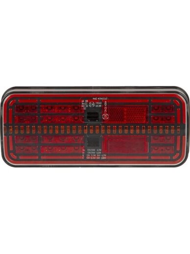 Daugiafunkcinis galinis LED žibintas, stačiakampis, 12 V (integruota varža), 200,5x85,3x28,9 mm, Kramp 2 Daugiafunkcinis galinis LED žibintas, stačiakampis, 12 V (integruota varža), 200,5x85,3x28,9 mm, Kramp 2