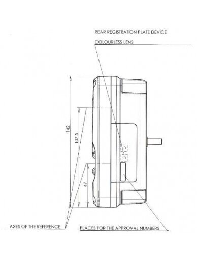 Daugiafunkcinis galinis LH šviesos diodas, stačiakampis, 12-24 V, 232x142x59 mm, 5 kontaktų, Kramp 7