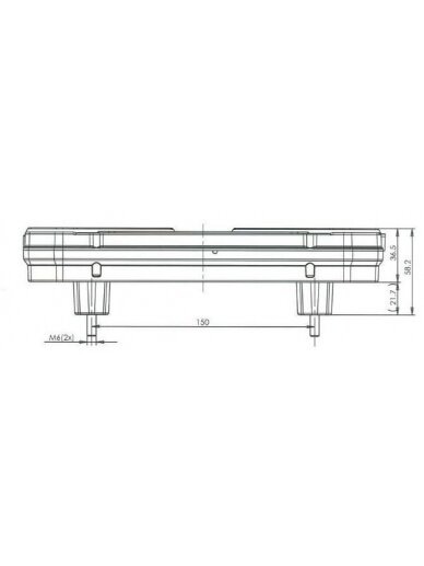Daugiafunkcinis galinis LH žibintas LED, stačiakampis, 12-24 V, 242x134x36,5 mm, Kramp 2