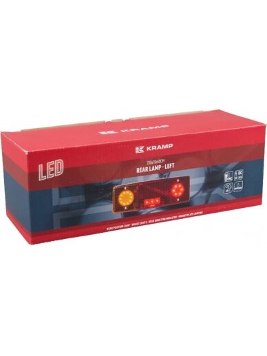 Daugiafunkcinis galinis LH žibintas LED, stačiakampis, 12-24 V, 287,5x100,5x65 mm, Kramp 2 Daugiafunkcinis galinis LH žibintas LED, stačiakampis, 12-24 V, 287,5x100,5x65 mm, Kramp 2