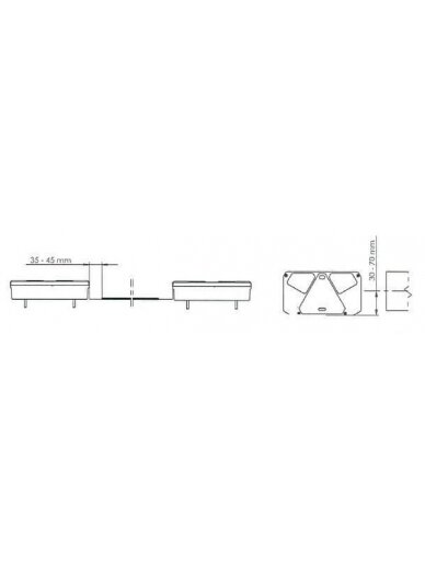 Daugiafunkcinis galinis LH žibintas stačiakampis, 12/24V, 242x134x58mm, gopart 8