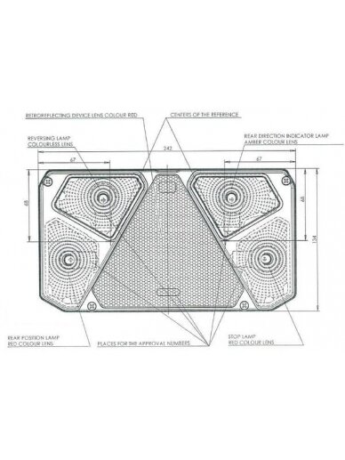 Daugiafunkcinis galinis RH žibintas Halogeninis, stačiakampis, 12/24V, 242x134x58mm, 5 kontaktų, Kramp 9 Daugiafunkcinis galinis RH žibintas Halogeninis, stačiakampis, 12/24V, 242x134x58mm, 5 kontaktų, Kramp 9