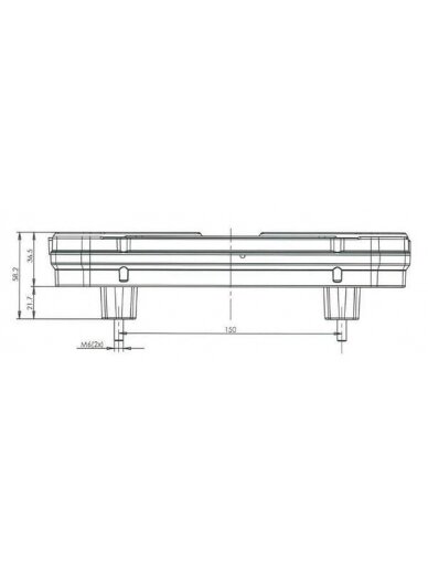 Daugiafunkcinis galinis RH žibintas LED, stačiakampis, 12-24 V, 242x134x36,5 mm, 7 kontaktų, Kramp 6