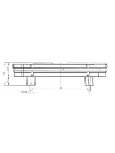 Daugiafunkcinis galinis RH žibintas LED, stačiakampis, 12-24 V, 242x134x36,5 mm, Kramp 6