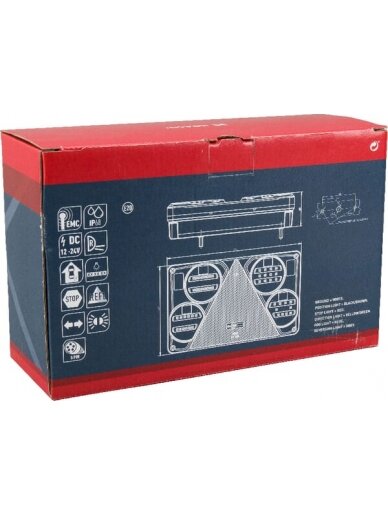 Daugiafunkcinis galinis RH žibintas LED, stačiakampis, 12-24V, 232x142x59mm, 5 kontaktų, Kramp 5 Daugiafunkcinis galinis RH žibintas LED, stačiakampis, 12-24V, 232x142x59mm, 5 kontaktų, Kramp 5
