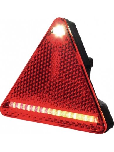 Daugiafunkcinis galinis RH žibintas LED, trikampis, 12-24 V, 163x144x38,8 mm, Kramp