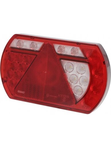 Daugiafunkcinis galinis žibintas LED, SMART, 12V, 236x140x24,3 mm, 6 kontaktų bajonetas, Kramp