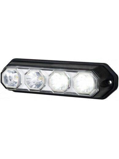 Daugiafunkcinis priekinis LED žibintas, stačiakampis, 12-24 V, baltos spalvos, 147x37x42 mm, 4 LED, Kramp 2