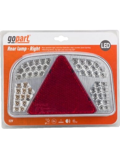 Daugiafunkcinis šviestuvas RH LED, stačiakampis, 12 V, 244x149x48 mm, 7 kontaktų bajonetas, gopart