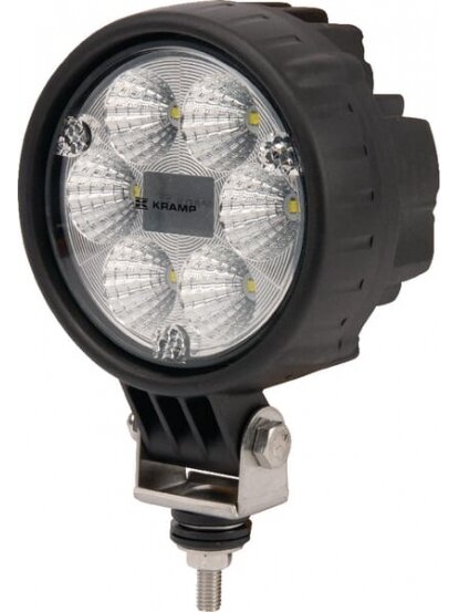 Darbinis LED žibintas, 24W, 1500lm, apvali, 10/30V, Ø 117mm Deutsch kištukas, potvynio, 6 LED, Kramp