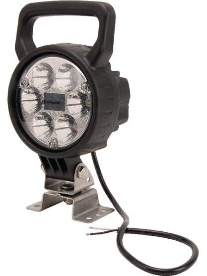 Darbinis LED žibintas, 25W, 2000lm, apvali, 10/30V, Ø 117mm, taškinė, 6 LED, Kramp
