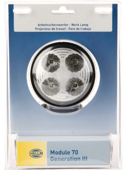 Darbinis LED žibintas, 800lm, apvalus, 12/24V, skaidrus, tvirtinamas varžtais, Ø 83mm, 4 LED, Hella Darbinis LED žibintas, 800lm, apvalus, 12/24V, skaidrus, tvirtinamas varžtais, Ø 83mm, 4 LED, Hella