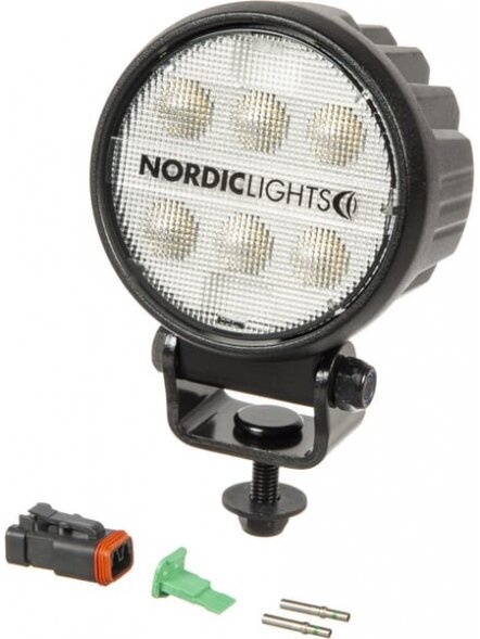 Darbo šviesos diodas LED, 28W, 2800lm, apvalus, 12/24V, baltas, tvirtinamas varžtais, 93x93x122mm, Deutsch 2-pin, Wide flood, 6 LED, Canis GO 420, Nordic Lights Darbo šviesos diodas LED, 28W, 2800lm, apvalus, 12/24V, baltas, tvirtinamas varžtais, 93x93x122mm, Deutsch 2-pin, Wide flood, 6 LED, Canis GO 420, Nordic Lights