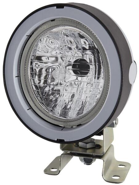 Darbinis halogeninis žibintas, 55/70W, apvalus, 12/24V, skaidrus, korpusas: pilkas, 110x103x170mm AMP kištukas, Hella Darbinis halogeninis žibintas, 55/70W, apvalus, 12/24V, skaidrus, korpusas: pilkas, 110x103x170mm AMP kištukas, Hella
