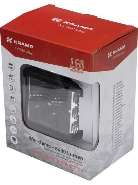 Darbinis LED žibintas, 70W, 8400 lm, kvadratinis, 12/24V, baltas, 97x77x75mm Deutsch kištukas, Flood, 10 LED diodų Darbinis LED žibintas, 70W, 8400 lm, kvadratinis, 12/24V, baltas, 97x77x75mm Deutsch kištukas, Flood, 10 LED diodų