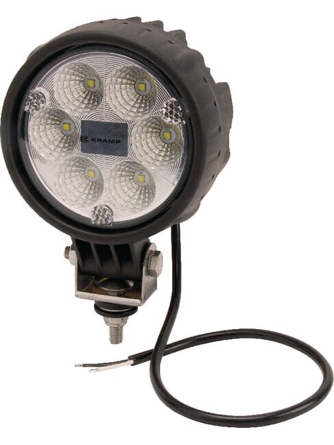 Darbinis LED žibintas, 24W, 1500lm, apvali, 10/30V, Ø 117mm, prožektorius, 6 LED, Kramp Darbinis LED žibintas, 24W, 1500lm, apvali, 10/30V, Ø 117mm, prožektorius, 6 LED, Kramp