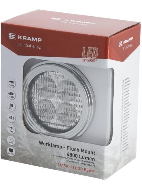 Darbo žibintas LED, 40W, 4800lm, apvali, prožektorius, Kramp 2