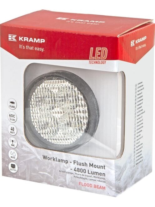 Darbo žibintas LED, 40W, 4800lm, apvali, prožektorius, Kramp 4 Darbo žibintas LED, 40W, 4800lm, apvali, prožektorius, Kramp 4