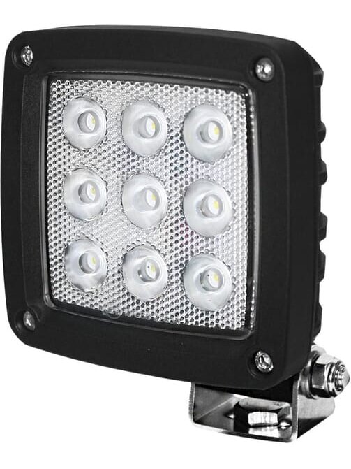 Darbinė LED lempa, 27W, 3000lm, kvadratinė, balta, 10/30V, "Deutsch" kištukas, platus šviesos srautas, 9 šviesos diodai "Kramp 2 Darbinė LED lempa, 27W, 3000lm, kvadratinė, balta, 10/30V, "Deutsch" kištukas, platus šviesos srautas, 9 šviesos diodai "Kramp 2