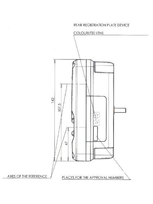 Daugiafunkcinis galinis LH šviesos diodas, stačiakampis, 12-24 V, 232x142x59 mm, 5 kontaktų, Kramp 7