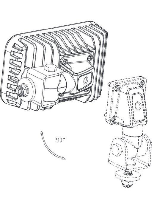 Darbinė LED lempa, 60W, 5600lm, stačiakampė, 9-36V, 150x90x88mm, neakinanti, Kramp 6 Darbinė LED lempa, 60W, 5600lm, stačiakampė, 9-36V, 150x90x88mm, neakinanti, Kramp 6