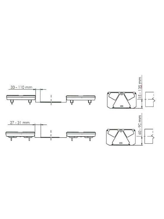 Daugiafunkcinis galinis LH žibintas LED, stačiakampis, 12-24 V, 242x134x36,5 mm, Kramp 4 Daugiafunkcinis galinis LH žibintas LED, stačiakampis, 12-24 V, 242x134x36,5 mm, Kramp 4