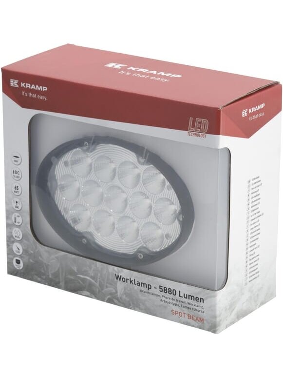 Darbo šviesa LED, 65W, 5880lm, ovali, 10/30V, 166x148x95mm, Deutsch kištukas, taškinis, 13 LED 2 Darbo šviesa LED, 65W, 5880lm, ovali, 10/30V, 166x148x95mm, Deutsch kištukas, taškinis, 13 LED 2