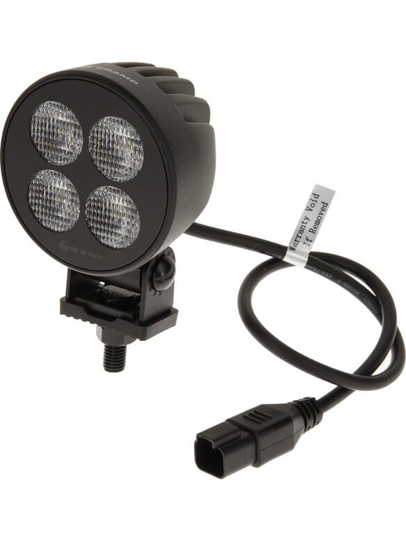 Darbinė LED lemputė, 24W, 2556lm, apvali, 12/24V, balta, 83,9x99,5x59mm Deutsch kištukas, Flood, 4LED's