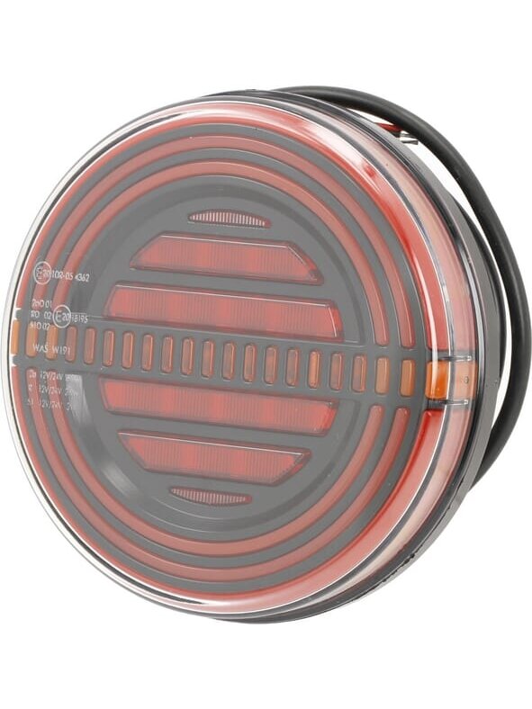 Daugiafunkcinis galinis LED žibintas, apvalus, 12 V, Ø 142 mm, Kramp