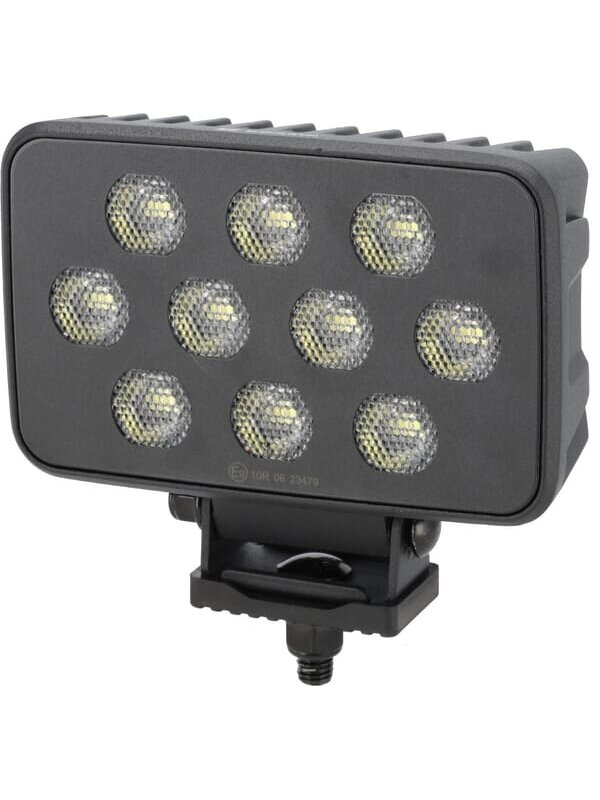 Darbinė LED lempa, 100W, 8950lm, stačiakampė, 12/24V, balta, 150x112x52,7mm Deutsch kištukas, Flood, 20LED's