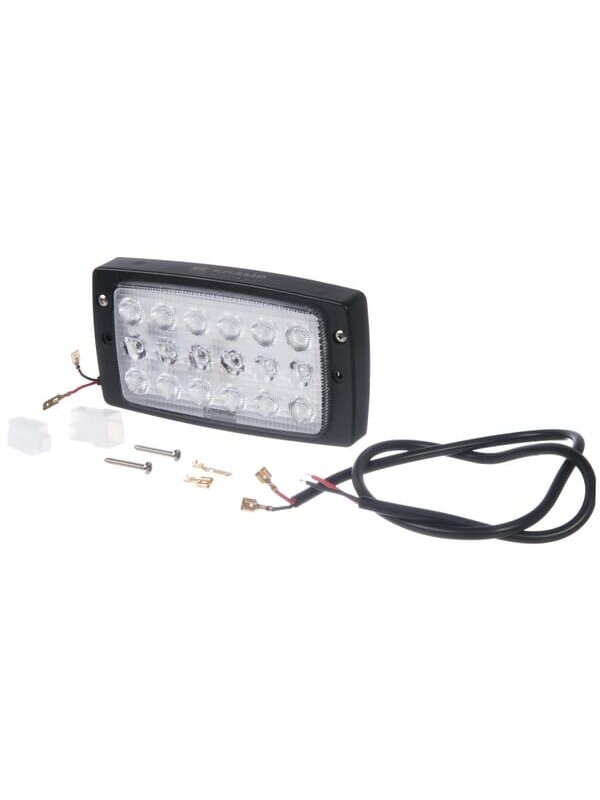 Darbinė LED lempa, 27W, 3375lm, stačiakampė, 10-30V, balta, AMP kištukas, kombinuota, 18 LED, "Kramp 2 Darbinė LED lempa, 27W, 3375lm, stačiakampė, 10-30V, balta, AMP kištukas, kombinuota, 18 LED, "Kramp 2