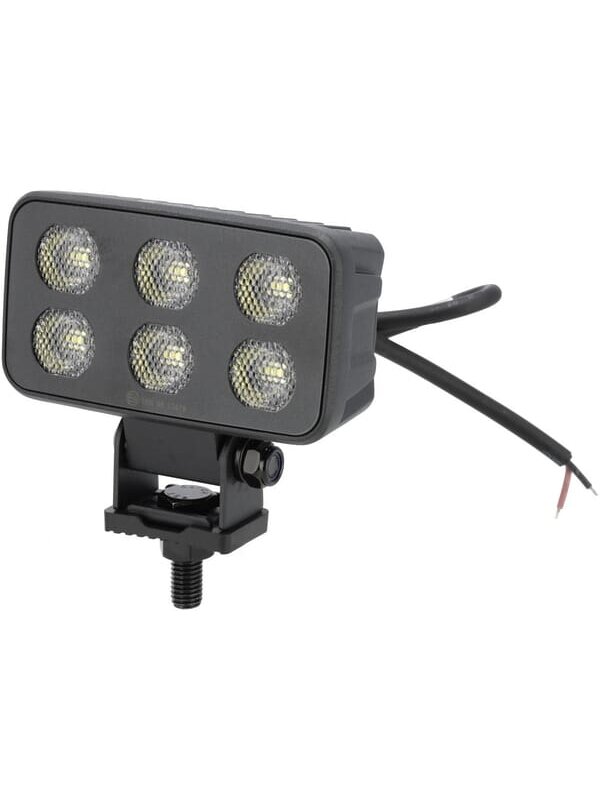 Darbinė LED lempa, 60W, 4630lm, stačiakampė, 12/24V, balta, 115x65x47mm Deutsch kištukas, Flood, 12LED's