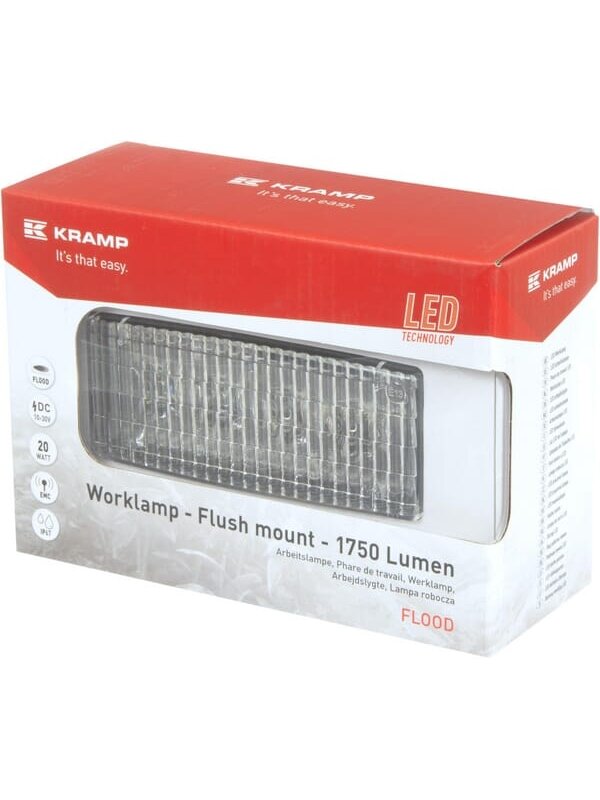 Darbinė LED lemputė, 20W, 1750lm, stačiakampė, "Kramp 8 Darbinė LED lemputė, 20W, 1750lm, stačiakampė, "Kramp 8