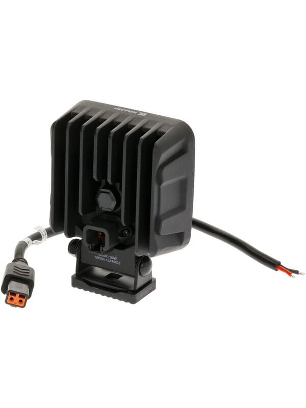 Darbinė LED lemputė, 90W, 6800lm, kvadratinė, 12/24V, balta, 108x120.7x52.7mm Deutsch kištukas, Flood, 18LED's 2
