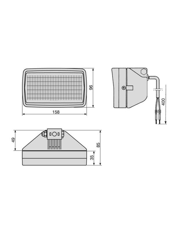 Darbinis halogeninis šviestuvas, 55/70W, stačiakampis, 12/24V, skaidrus, 96x85mm, Cobo 2 Darbinis halogeninis šviestuvas, 55/70W, stačiakampis, 12/24V, skaidrus, 96x85mm, Cobo 2