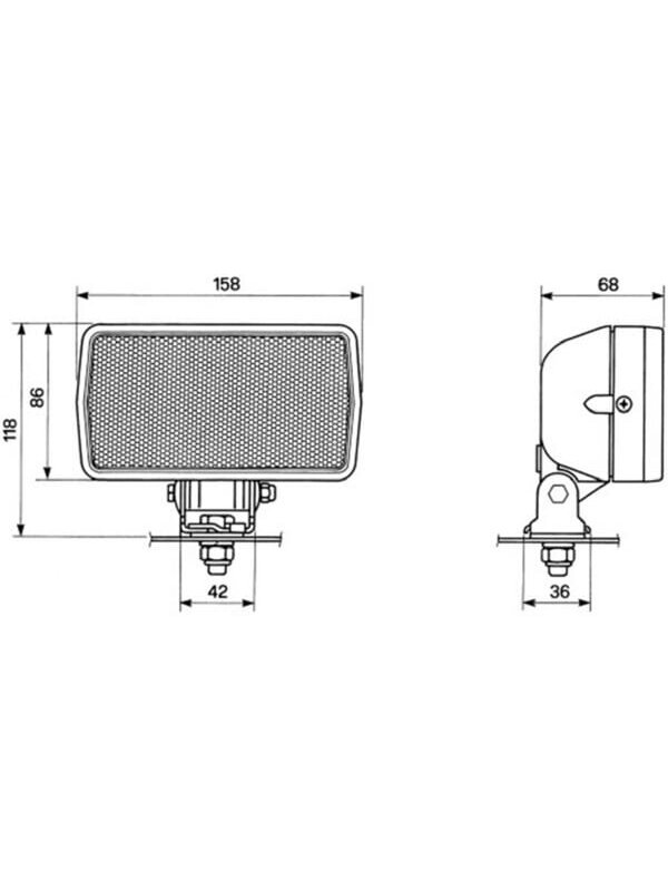 Darbinis halogeninis šviestuvas, 55W, stačiakampis, 12 V, skaidrus, Cobo 2 Darbinis halogeninis šviestuvas, 55W, stačiakampis, 12 V, skaidrus, Cobo 2