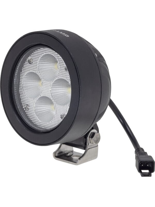Darbinis LED žibintas, 40W, 4500lm, apvalus, baltos spalvos, 110x93x145mm, platus šviesos srautas, 4 LED, Kramp Darbinis LED žibintas, 40W, 4500lm, apvalus, baltos spalvos, 110x93x145mm, platus šviesos srautas, 4 LED, Kramp