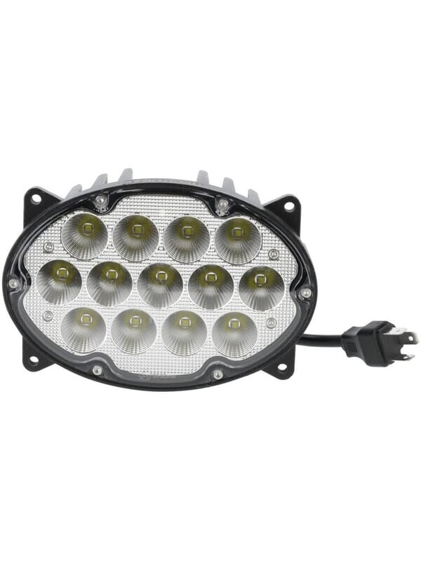 Darbinis LED žibintas, 65W, 5200lm, ovalus, 10/30V, 161x110x90mm, platus prožektorius, 13 LED, H4, Kramp 1 Darbinis LED žibintas, 65W, 5200lm, ovalus, 10/30V, 161x110x90mm, platus prožektorius, 13 LED, H4, Kramp 1