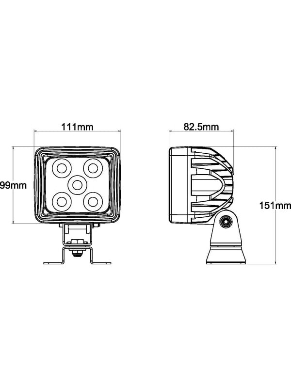 Darbinis LED žibintas, 67W, 5600lm, kvadratinis, baltas, 111x82,5x99mm, "Deutsch" kištukas, platus šviesos srautas, 20 šviesos diodų, "Kramp 8 Darbinis LED žibintas, 67W, 5600lm, kvadratinis, baltas, 111x82,5x99mm, "Deutsch" kištukas, platus šviesos srautas, 20 šviesos diodų, "Kramp 8
